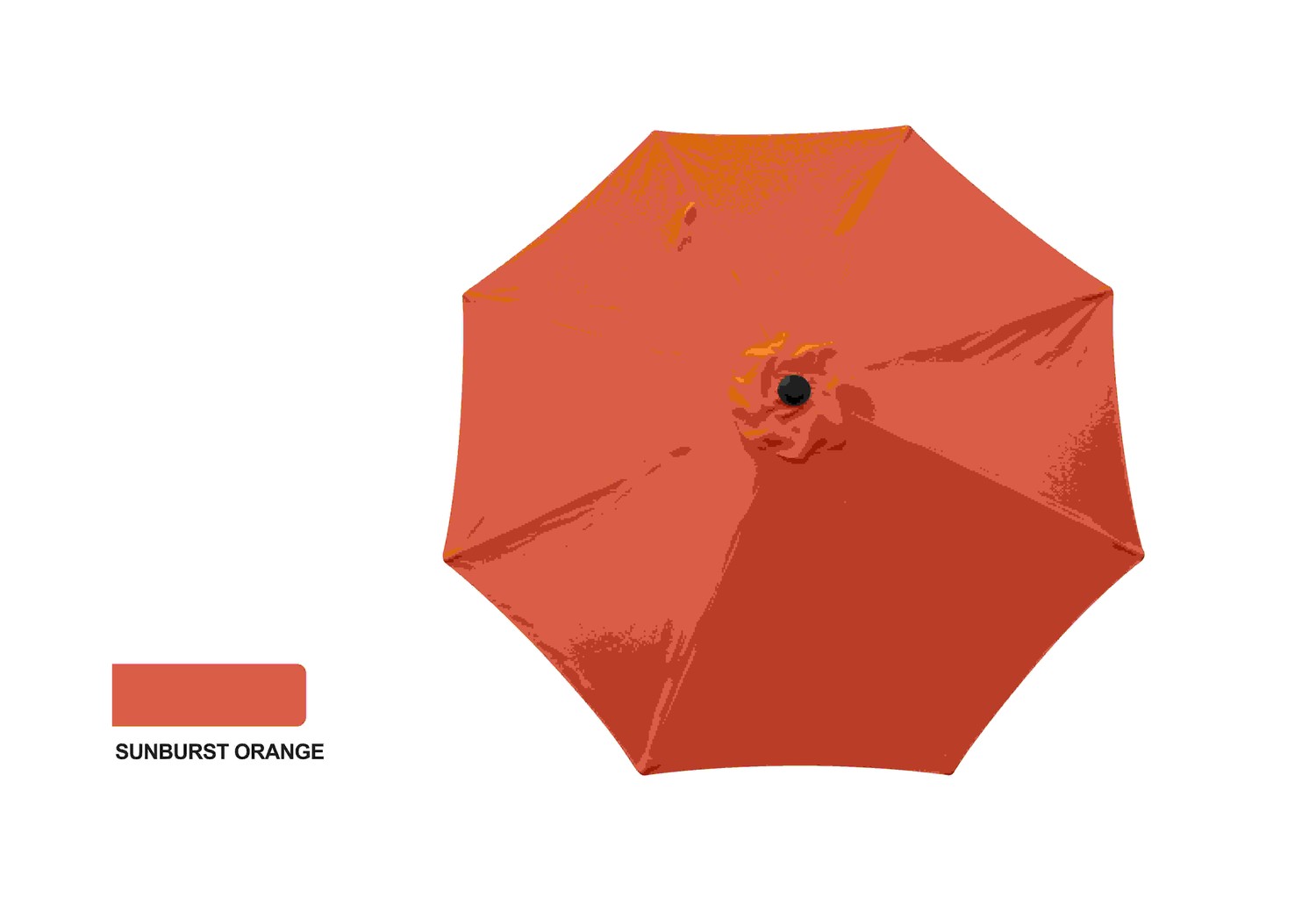 9' Aluminum Market Umbrella - Sunburst Orange