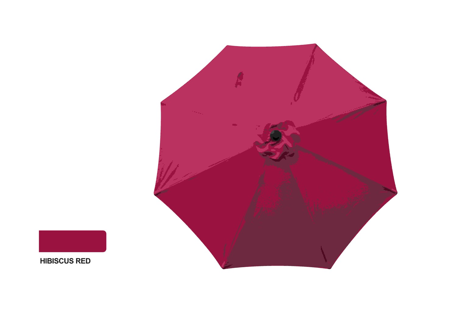 9' Aluminum Market Umbrella - Hibiscus Red