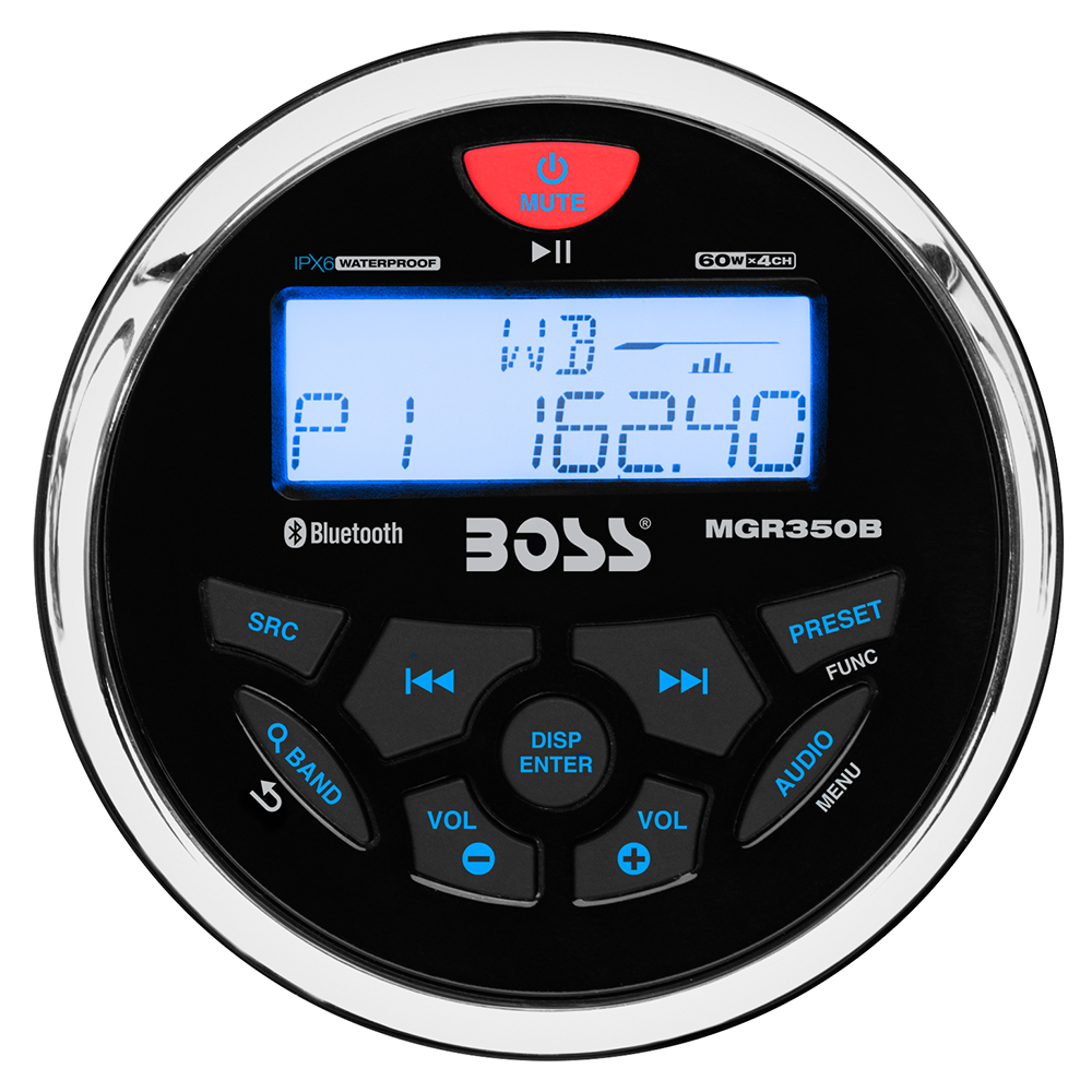 Boss Audio MGR350B Marine Gauge Style Radio - MP3/CD/AM/FM/RDS Receiver