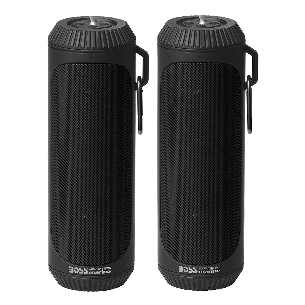 Boss Audio Bolt Marine Bluetooth Portable Speaker System w/Flashlight - Pair - Black