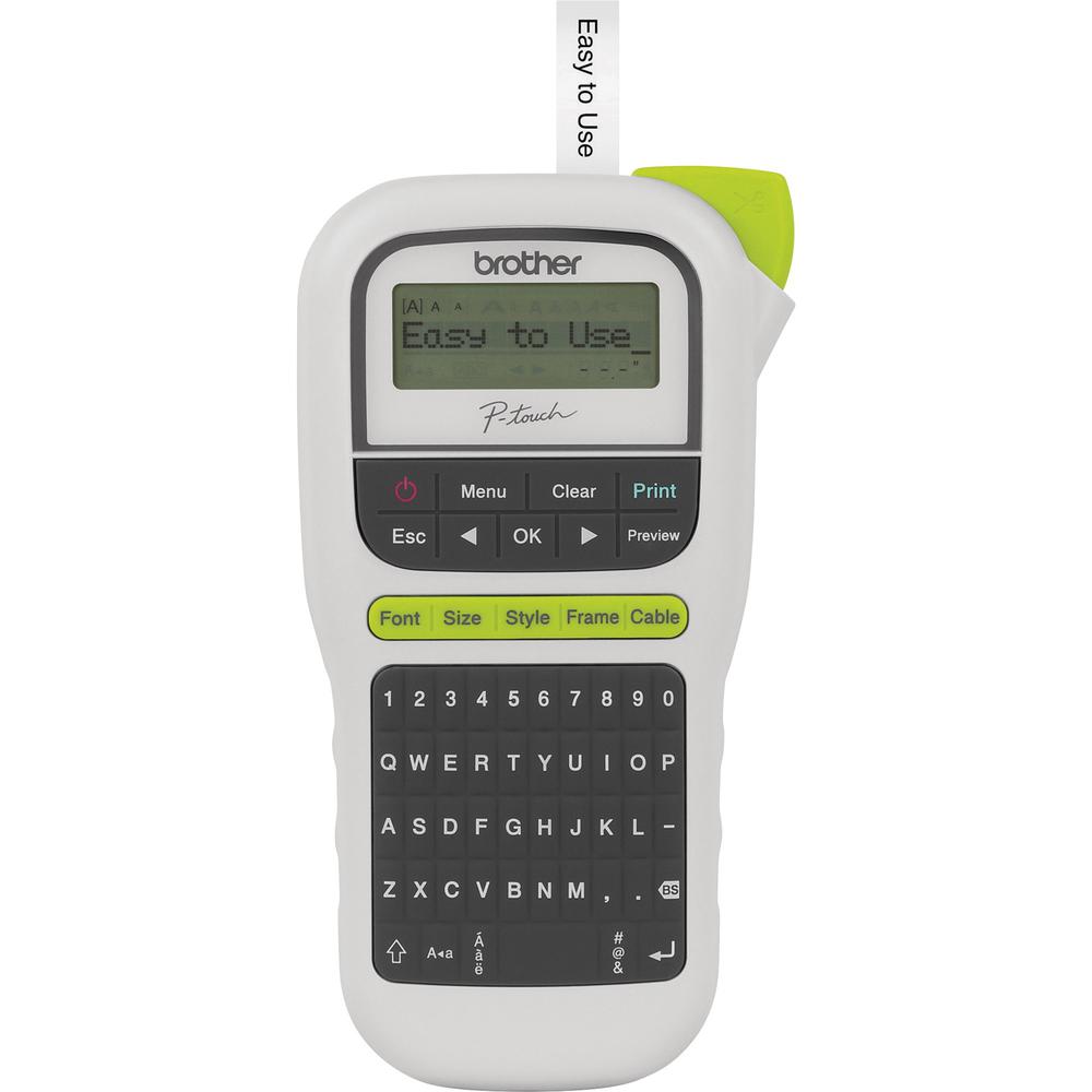 Brother P-Touch 110 Handheld Label Maker - Thermal Transfer - 0.79 in/s Mono - 3 Fonts - 180 dpi - Tape, Label - 0.14" , 0.24" 