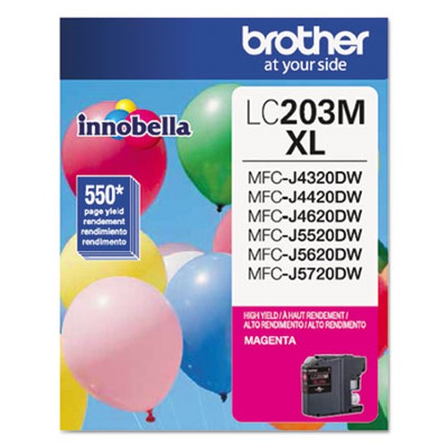 Brother Genuine Innobella LC203M High Yield Magenta Ink Cartridge - Inkjet - High Yield - 550 Pages - Magenta - 1 Each