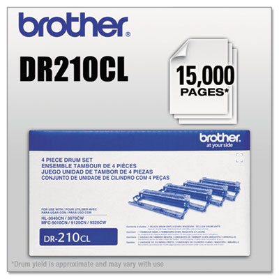 Brother Genuine DR210CL Color Laser Drum Unit - 15000 - 4 / Carton