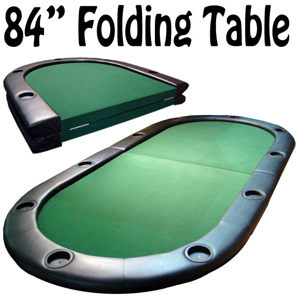 10 Player Center Fold Poker Table with Folding Legs 84"x 42"