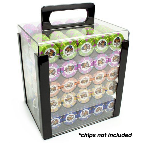 1000 Count Acrylic Chip Carrier with 10 Acrylic Chip Trays