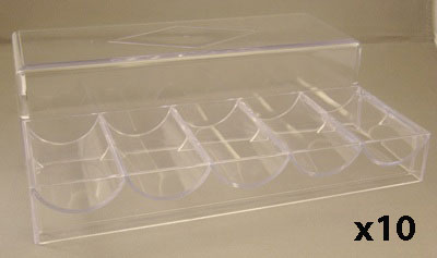 Acrylic Chip Tray WITH Lid - Pack of 10