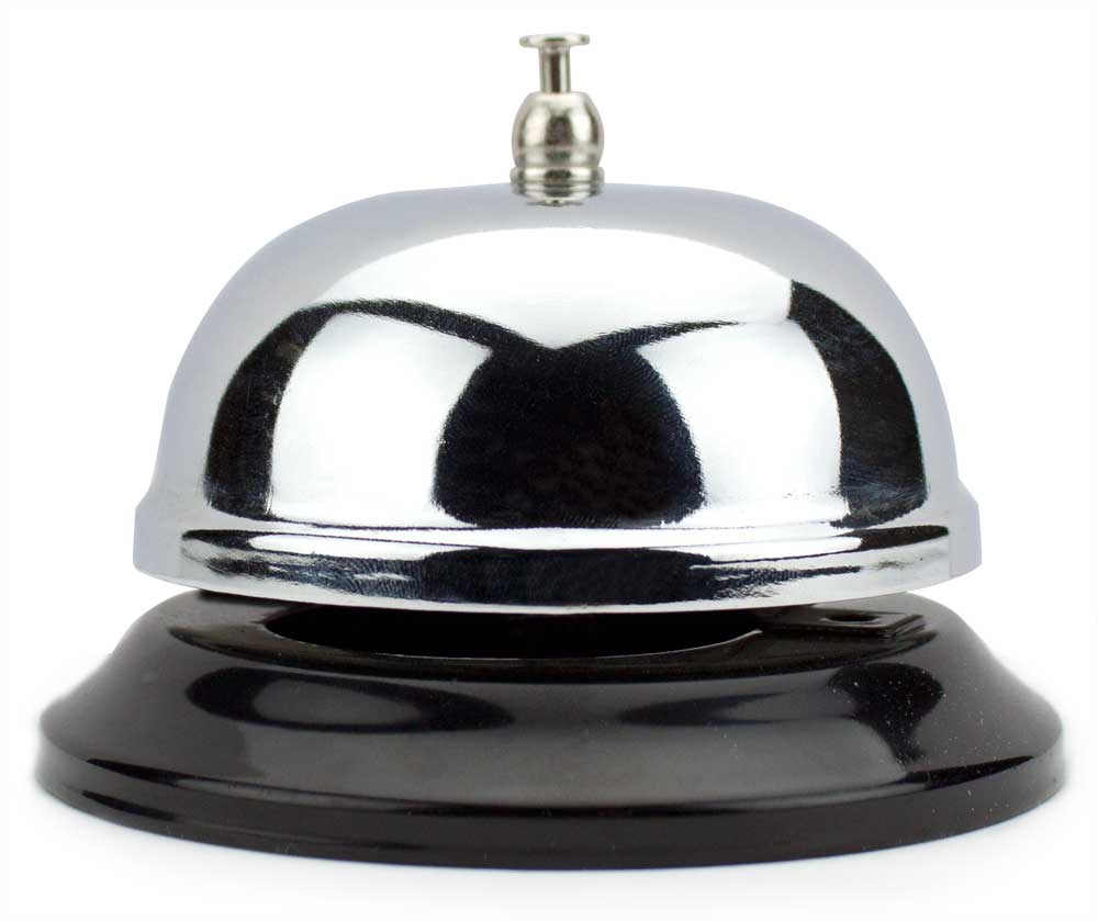 8.5cm Chrome Service Bell with Black Base