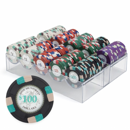 200ct Claysmith Gaming Poker Knights Chip Set in Acrylic