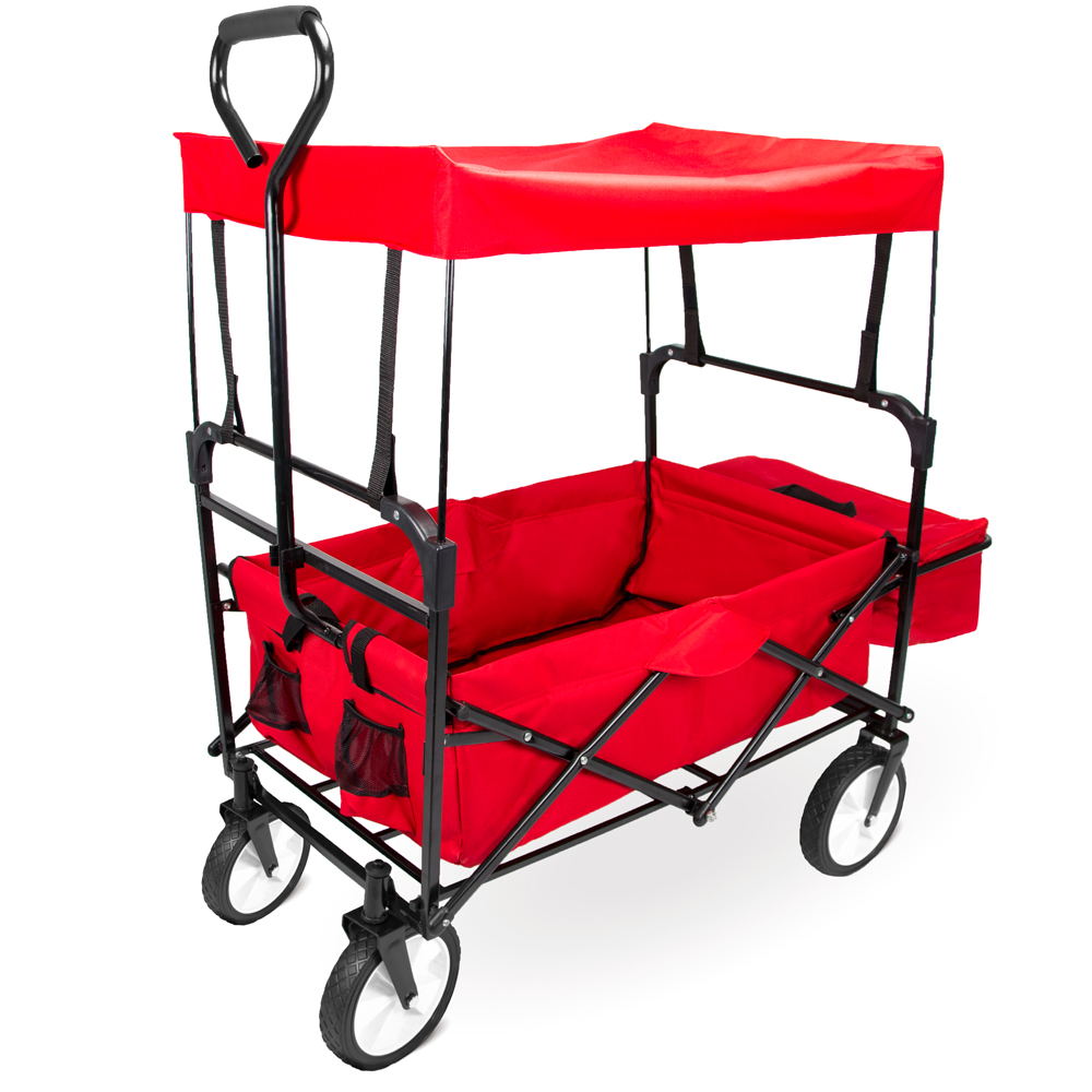 Collapsible Utility Wagon with Canopy, Red