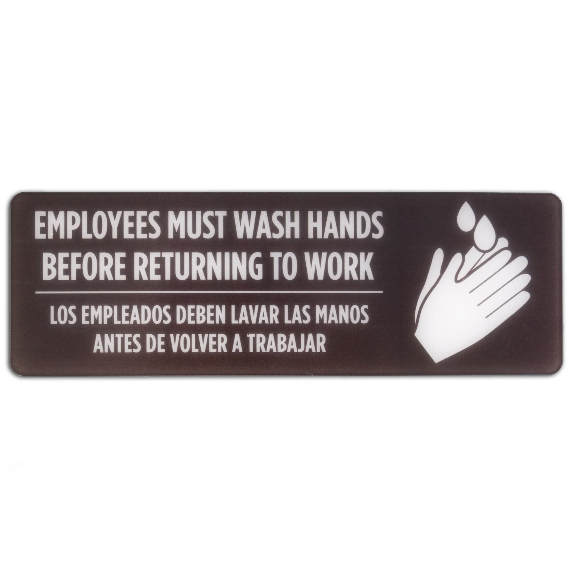 Bilingual Spanish/English Employees Must Wash Hands Sign