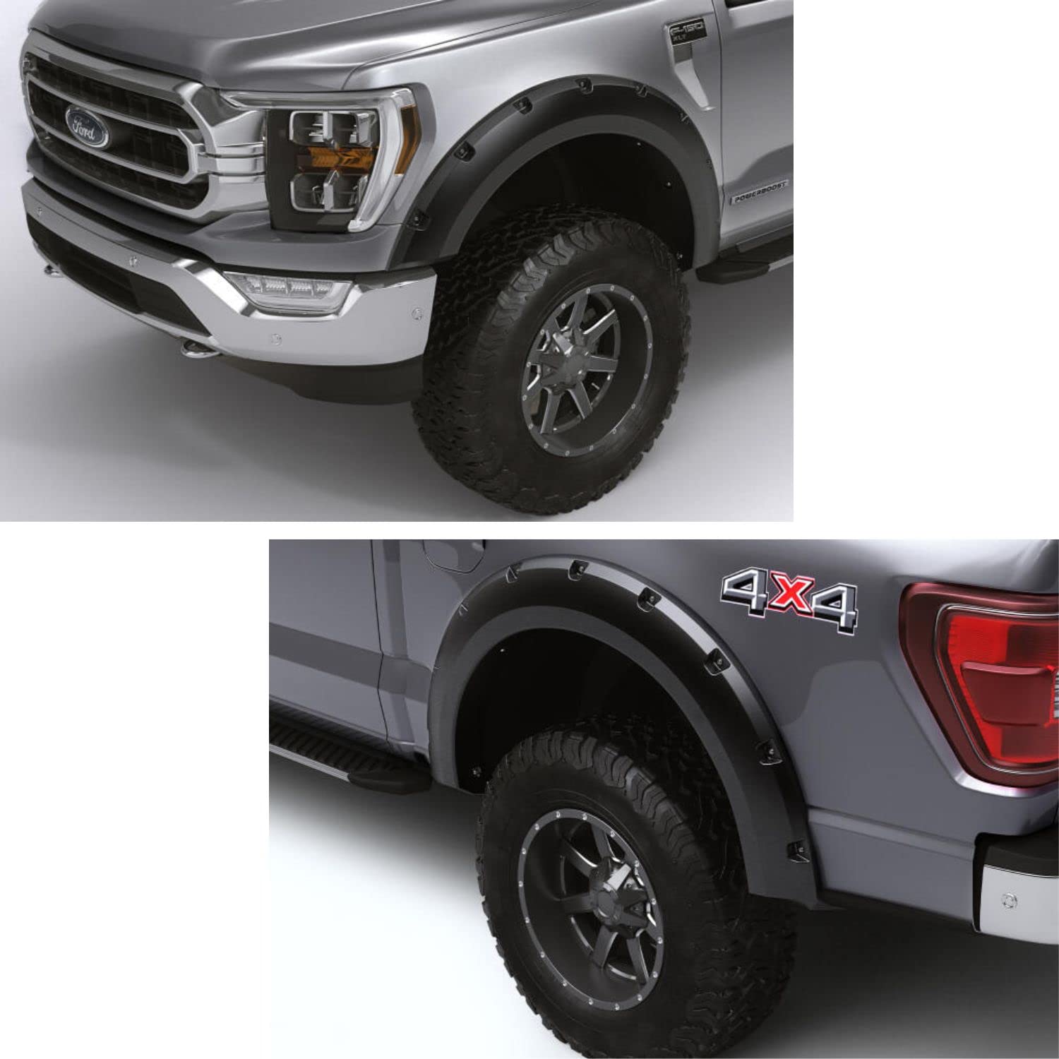0408 F150 EXCLUDES STEPSIDE FENDER FLARES FORGE STYLE 4PC TEXTURED