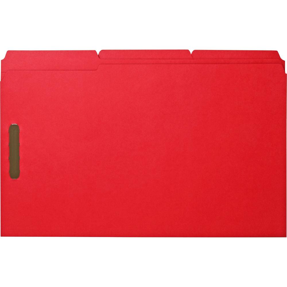 Business Source 1/3 Tab Cut Legal Recycled Fastener Folder - 8 1/2" x 14" - 3/4" Expansion - 2 Fastener(s) - 2" Fastener Capacit