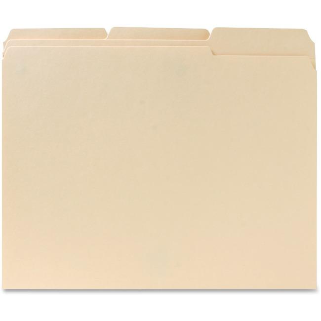 Business Source 1/3 Tab Cut Letter Recycled Classification Folder - 8 1/2" x 11" - 3/4" Expansion - Top Tab Location - Assorted 