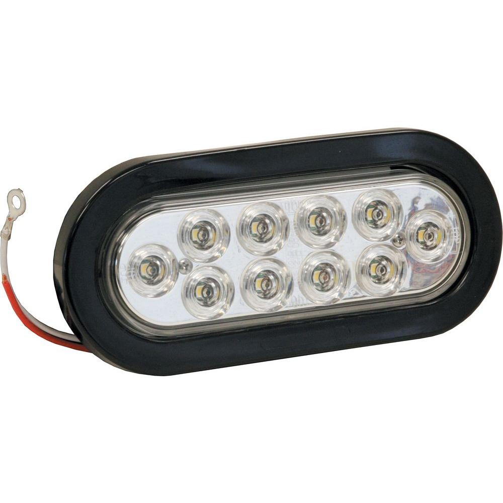LIGHT,6.5IN OVAL,BACK-UP,10 LED,CLEAR,W/