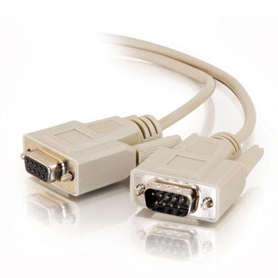 15' DB9 M to F Extension Cable Beige