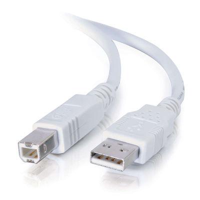 6' USB 2.0 A B Cable White