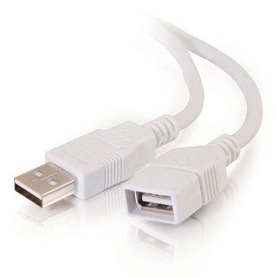 6' USB 2.0 M to F cable White