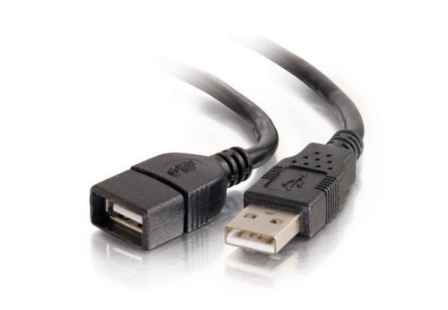 3' USB A M to F Extension Cable black