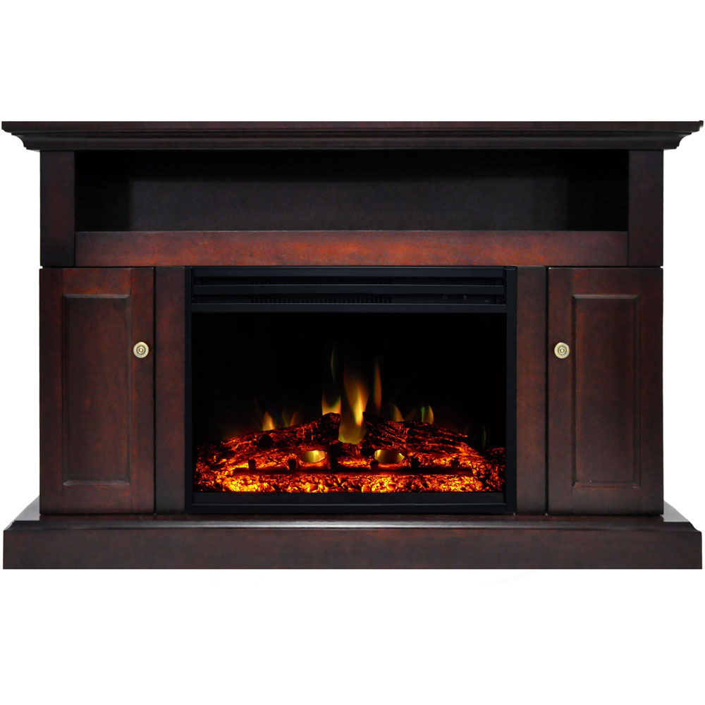 47.2"x15.7"x30.7" Sorrento Fireplace Mantel w/Deep & Enhanced Log Insert