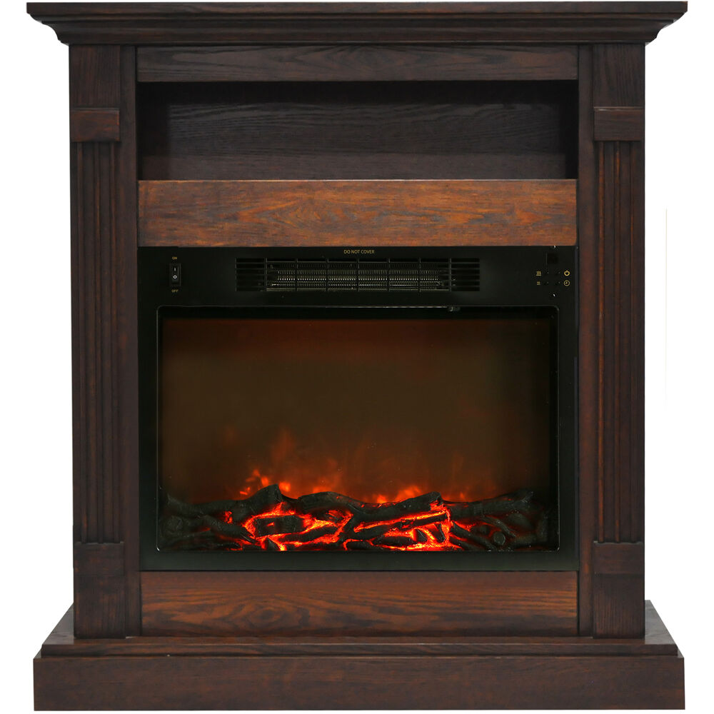 34"x37" Fireplace Mantel with Log Insert