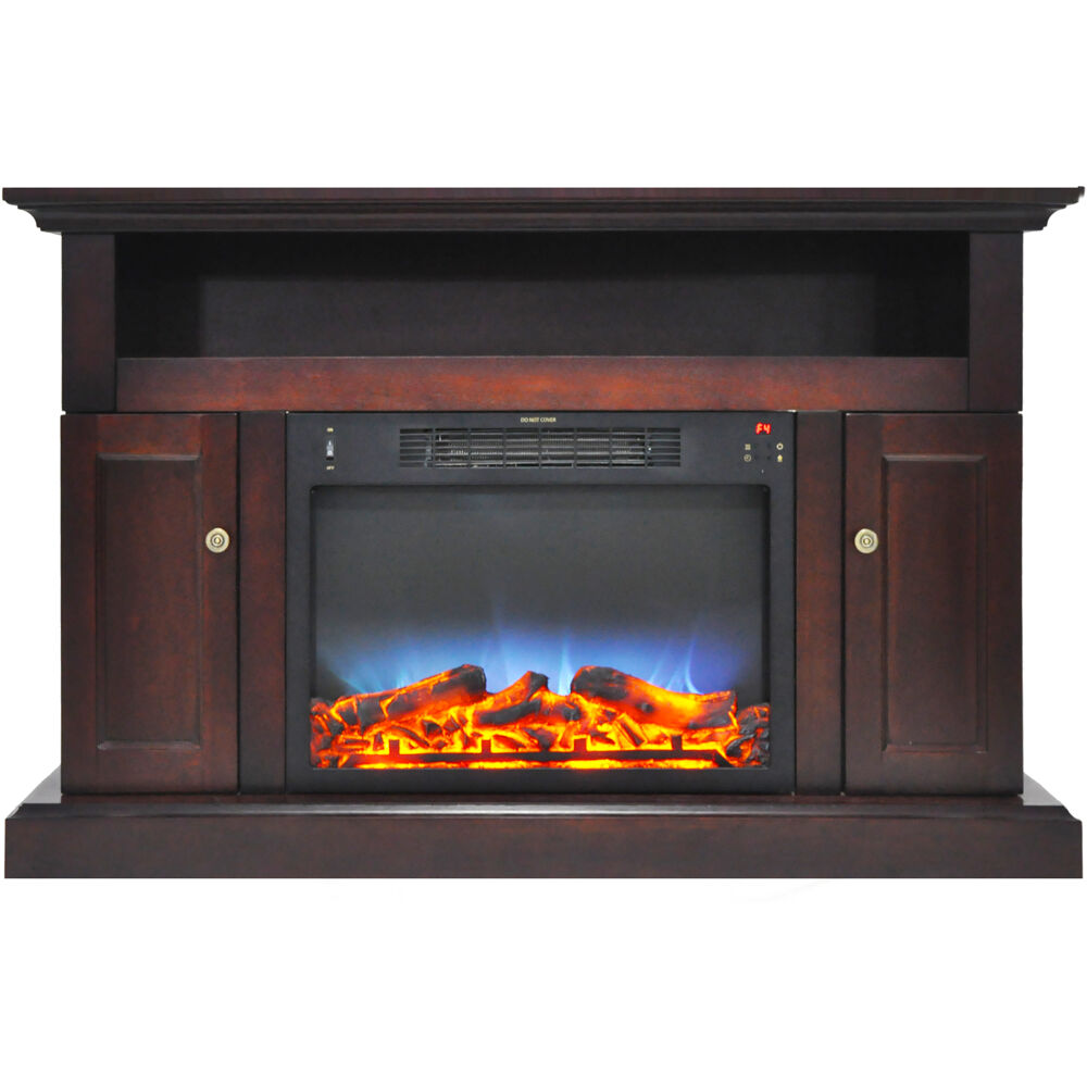 47"X30" Fireplace Mantel with LED Log Insert