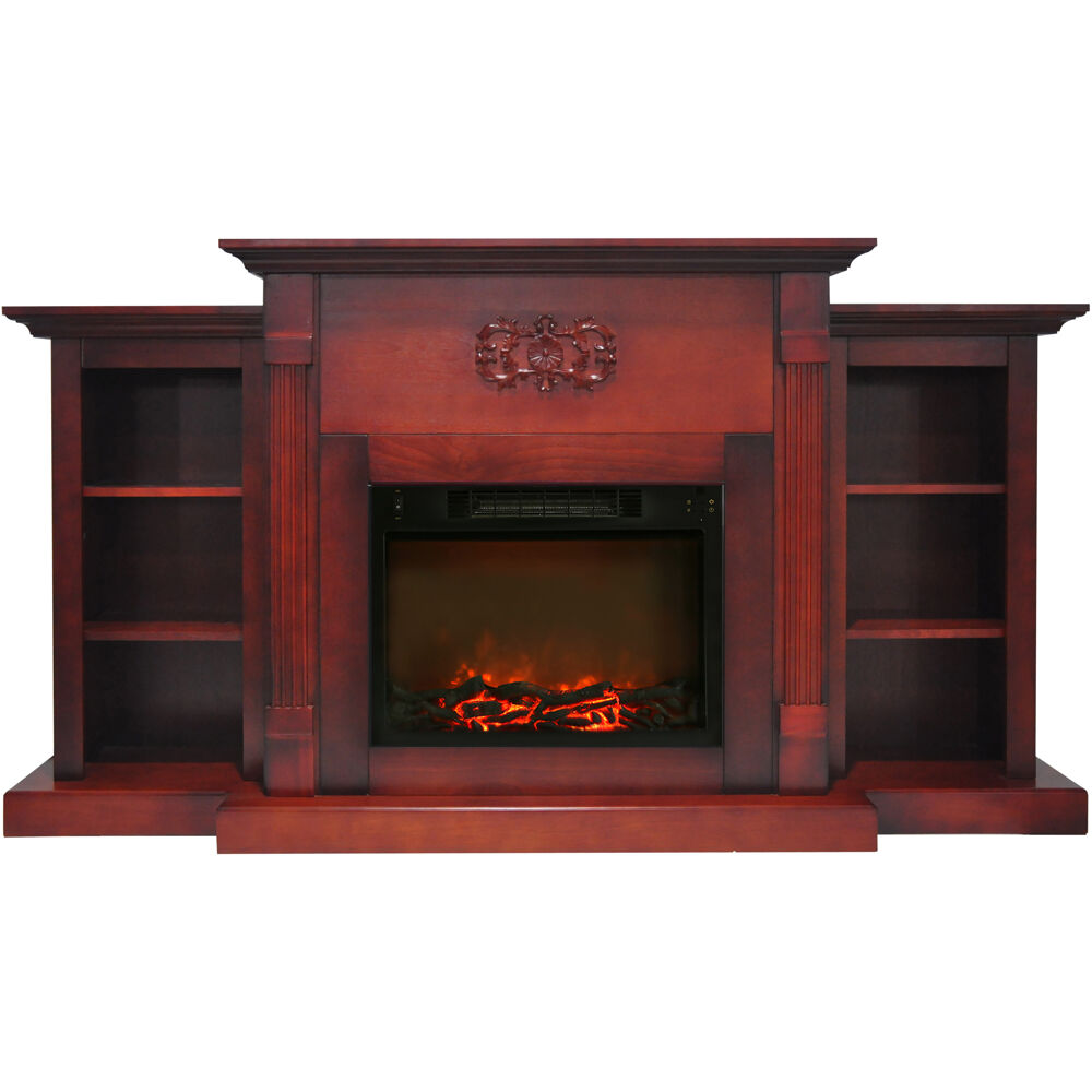 72"X33" Fireplace Mantel with Log Insert