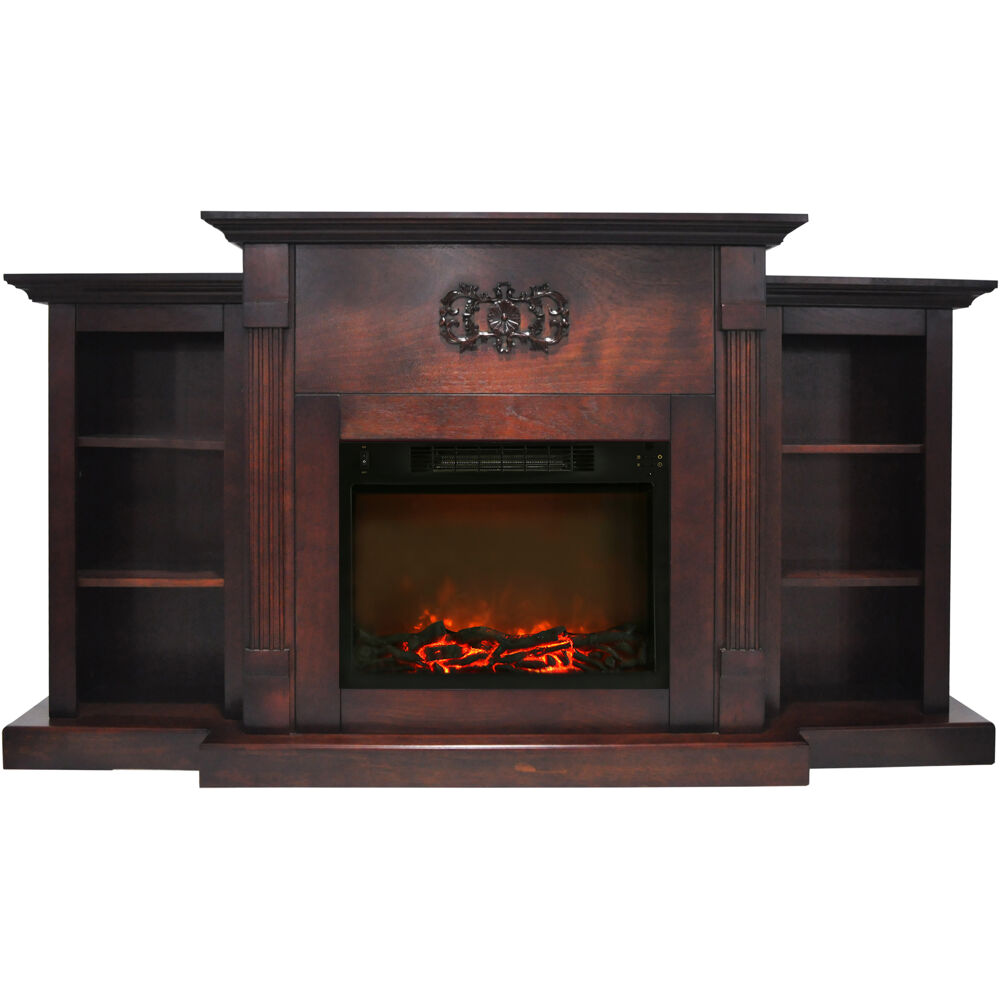 72"X33" Fireplace Mantel with Log Insert