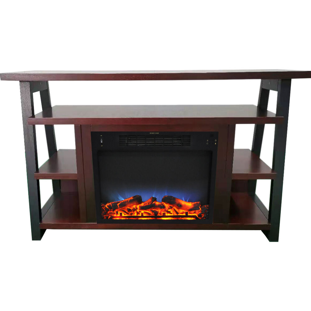 53.1"x15.6"x31.7" Sawyer Fireplace Mantel with Log LED Insert