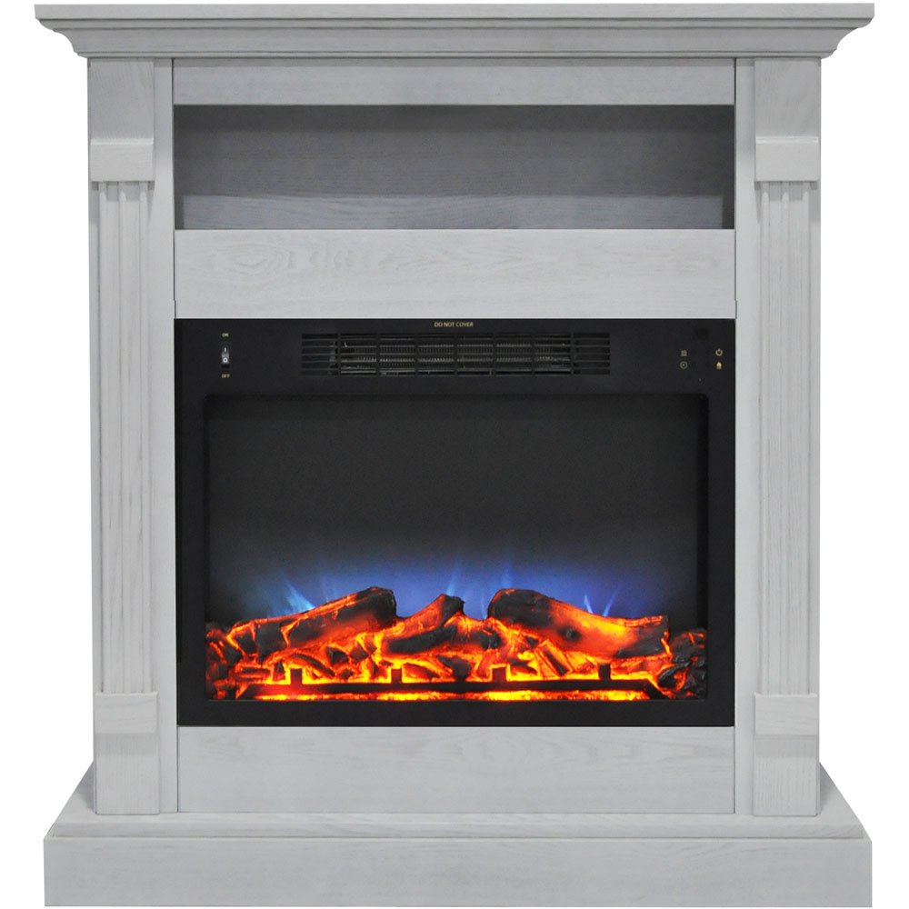 33.9"x10.4"x37" Sienna Fireplace Mantel with LED Insert