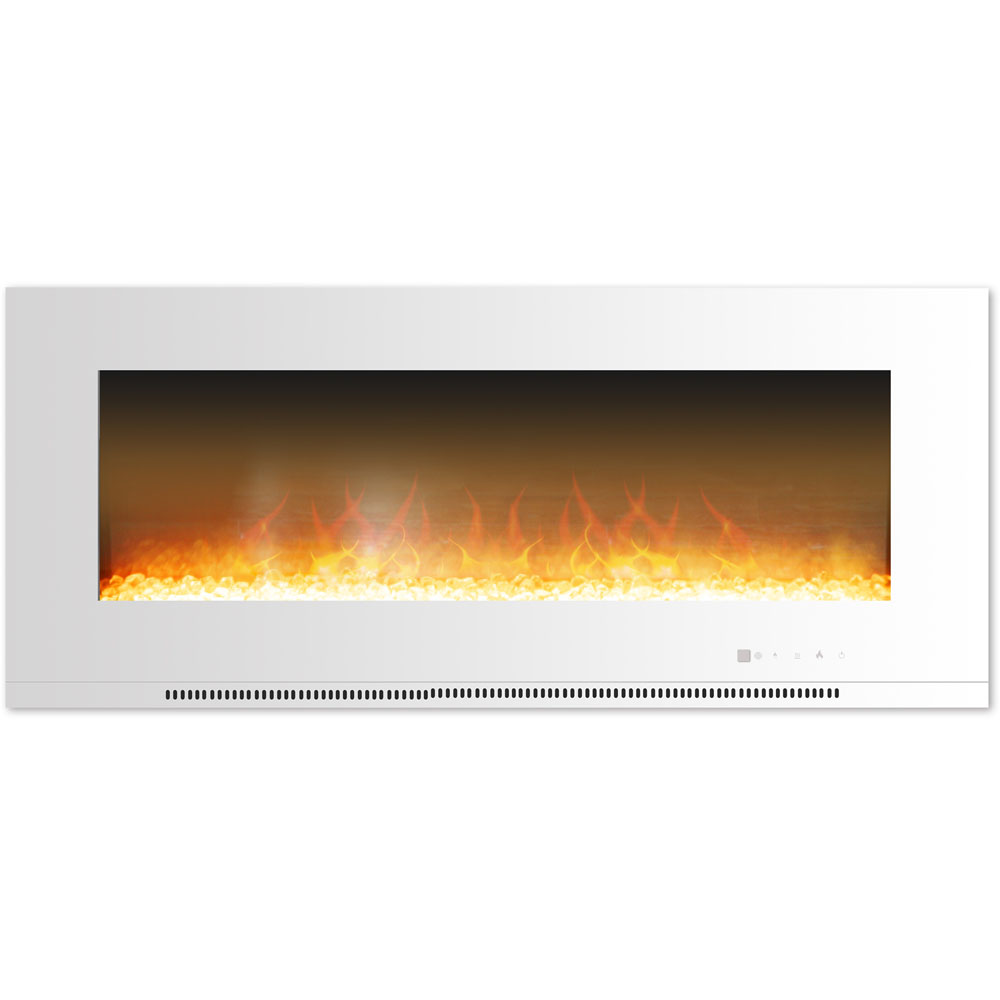 56" Wall Mount Electric Fireplace with Crystals