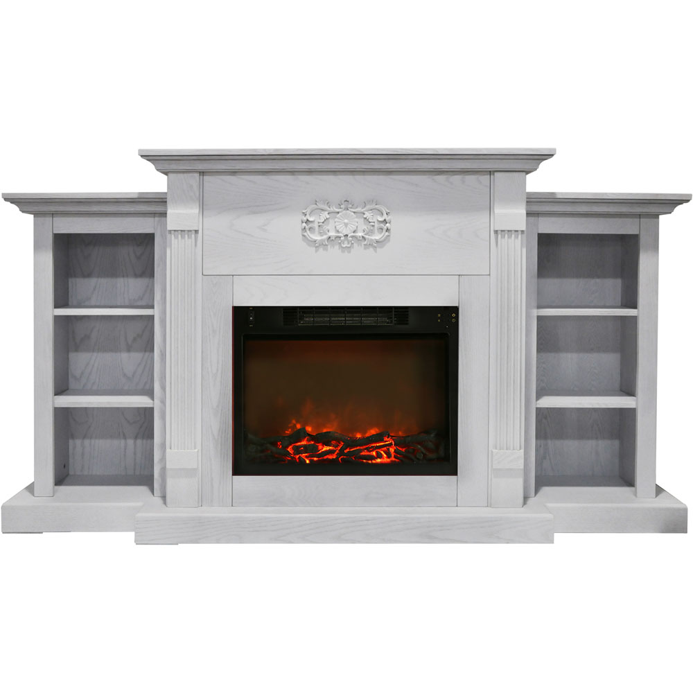 72.3"x15"x33.7" Sanoma Fireplace Mantel with Logs Insert