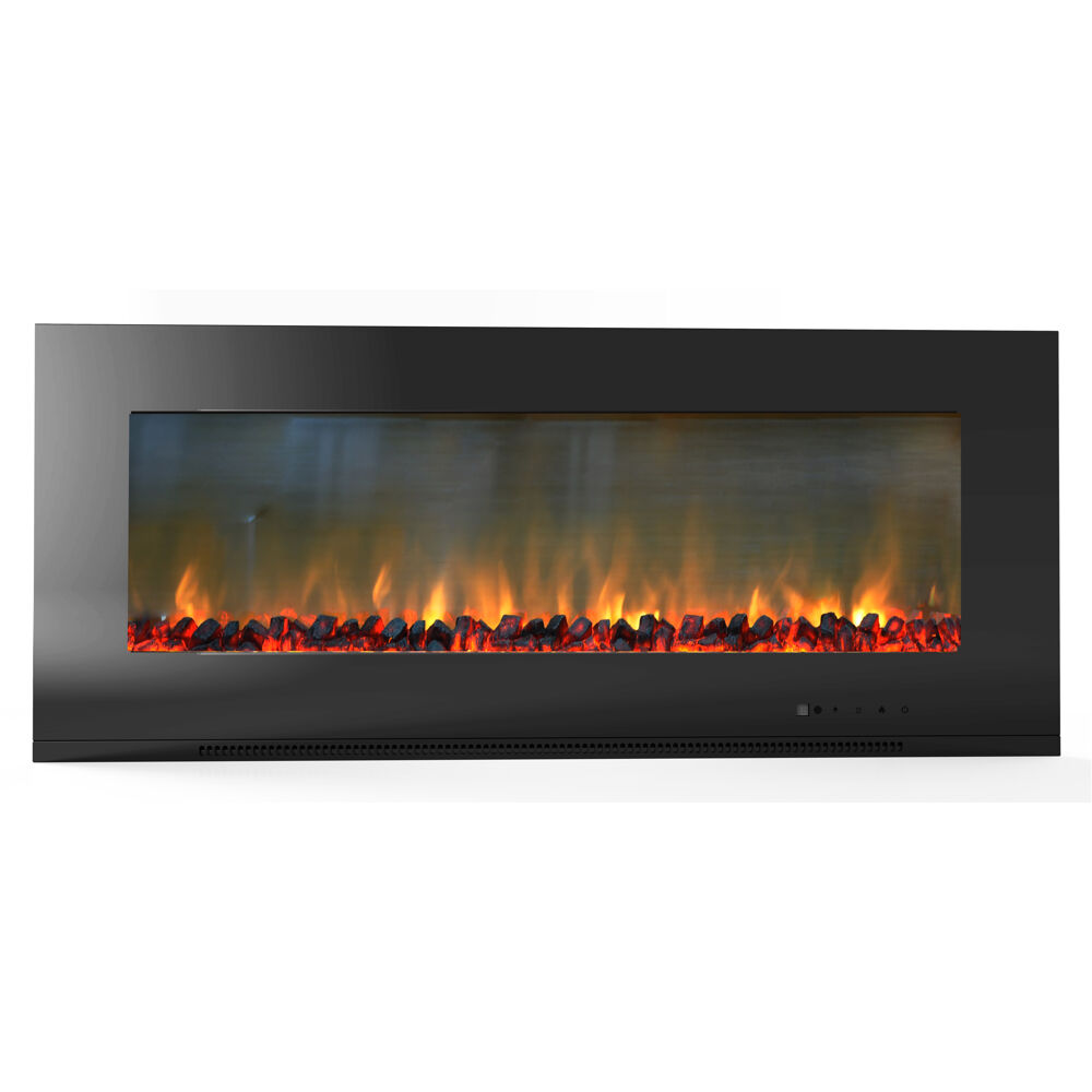 56" Wall Mount Electronic Fireplace with Logs