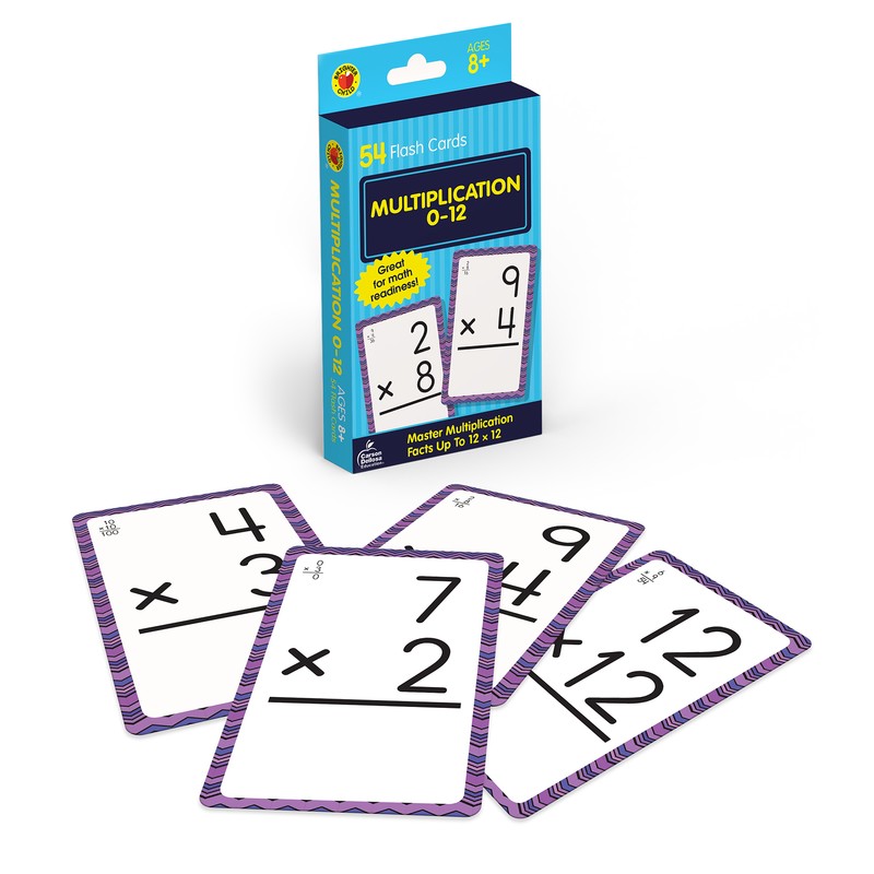 Multiplication 0 to 12 Flash Cards, 54 Cards