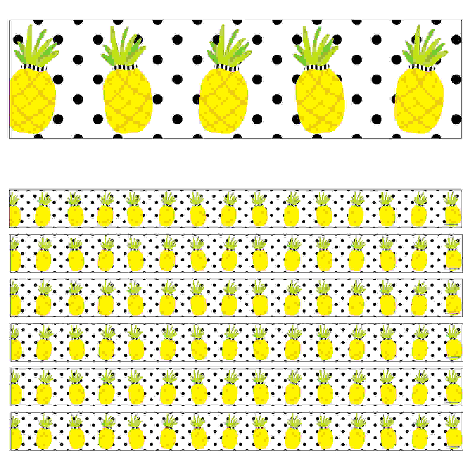 Simply Stylish Tropical Pineapples Straight Border, 36 Feet Per Pack, 6 Packs