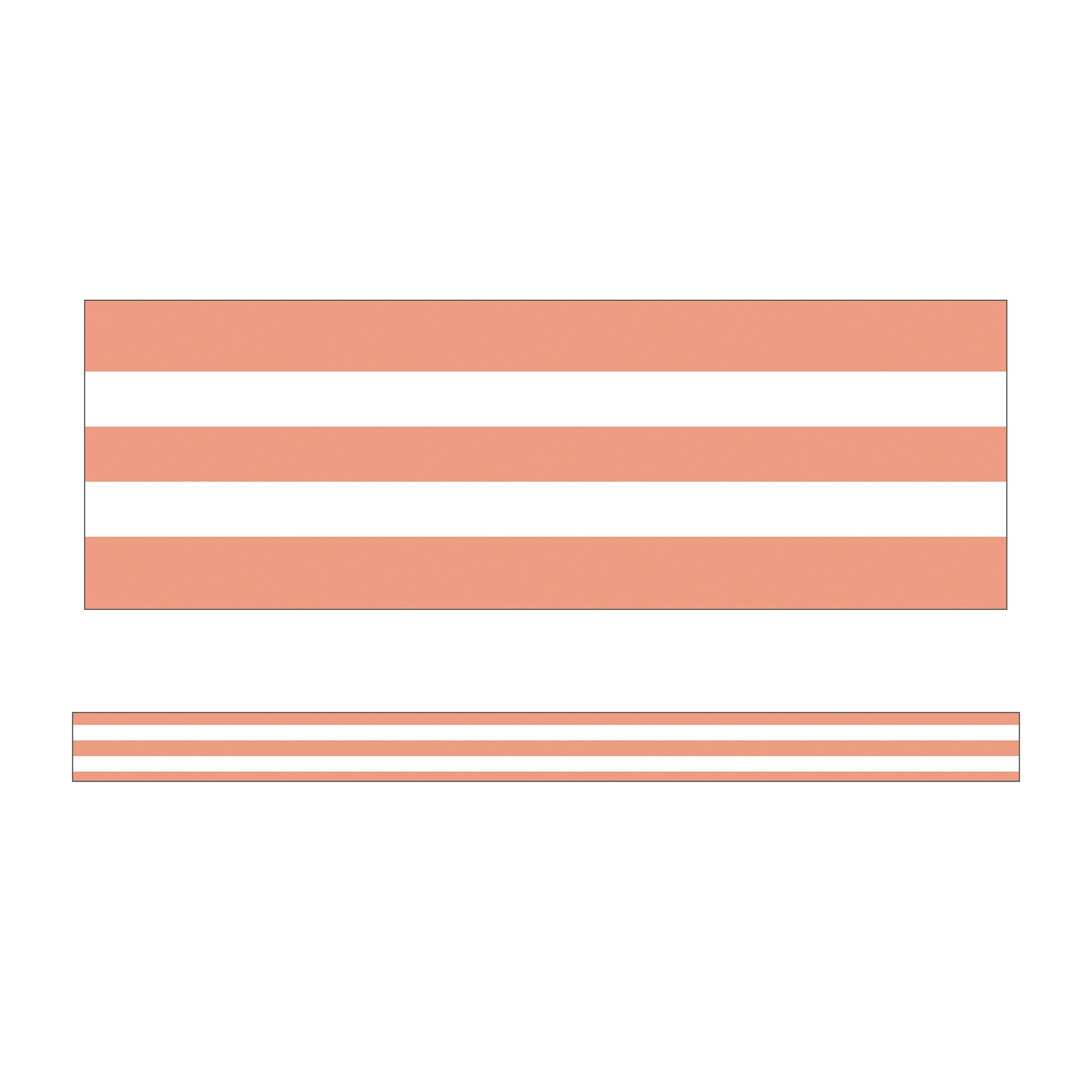 Simply Stylish Coral & White Stripes Straight Borders, 36 Feet