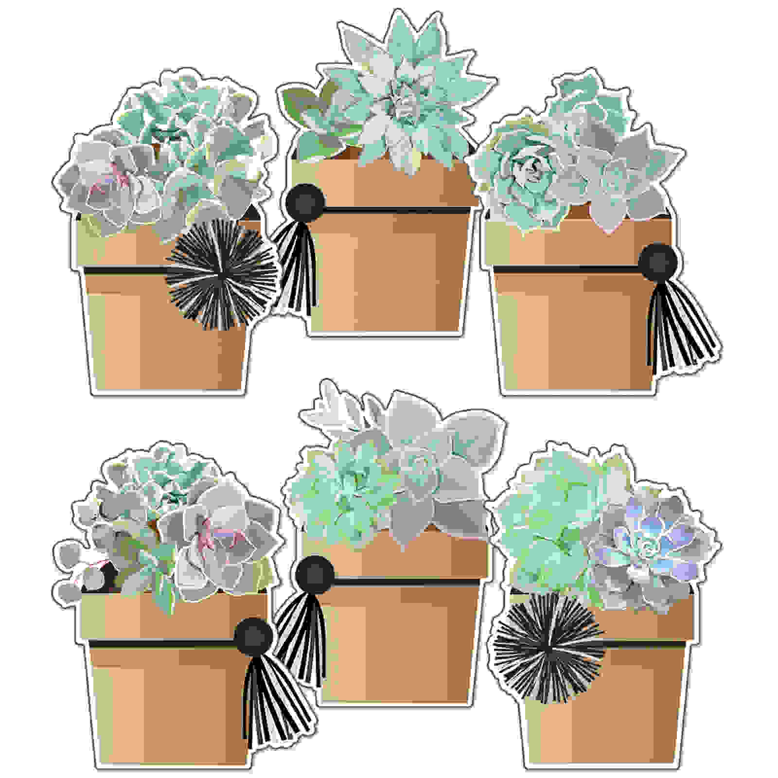 Simply Stylish Potted Succulents Cut-Outs, Pack of 36
