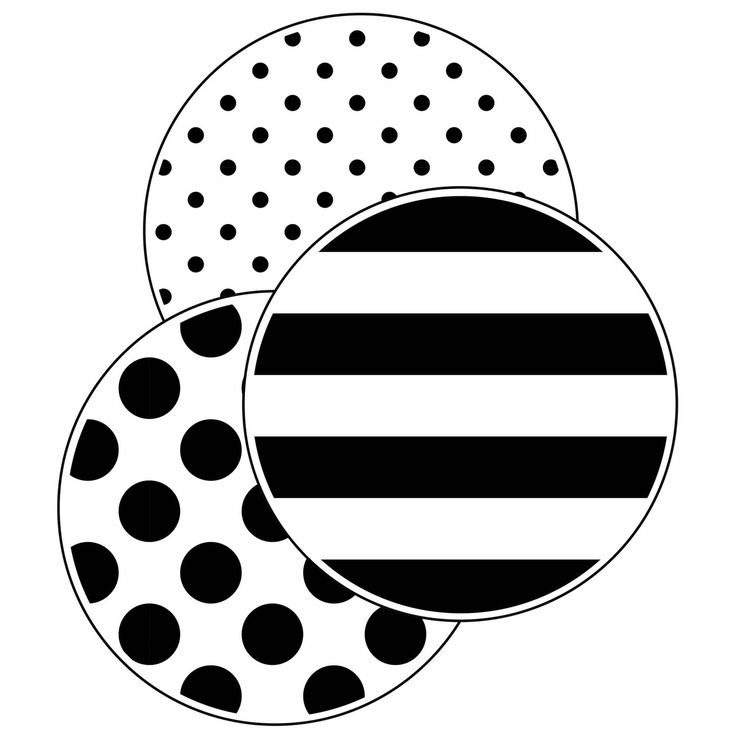 Black, White & Stylish Brights Designer Dots Cut-Outs, Pack of 36