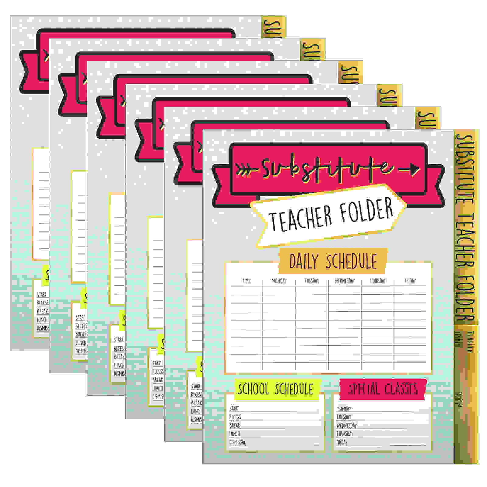 Aim High Substitute Teacher Folder, Grade PK-8, Pack of 6