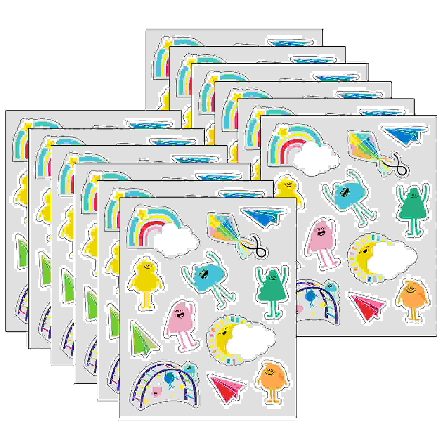 Happy Place Shape Stickers, 72 Per Pack, 12 Packs