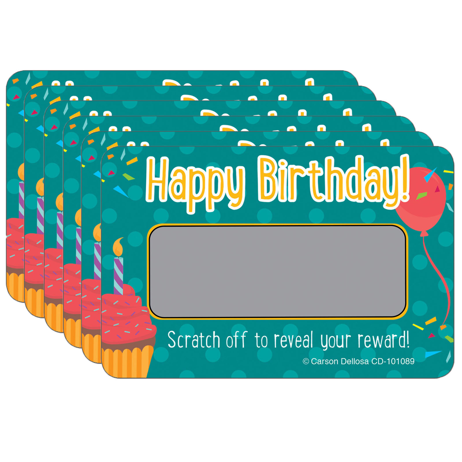 Happy Birthday! Scratch Off Awards & Certificates, 30 Per Pack, 6 Packs