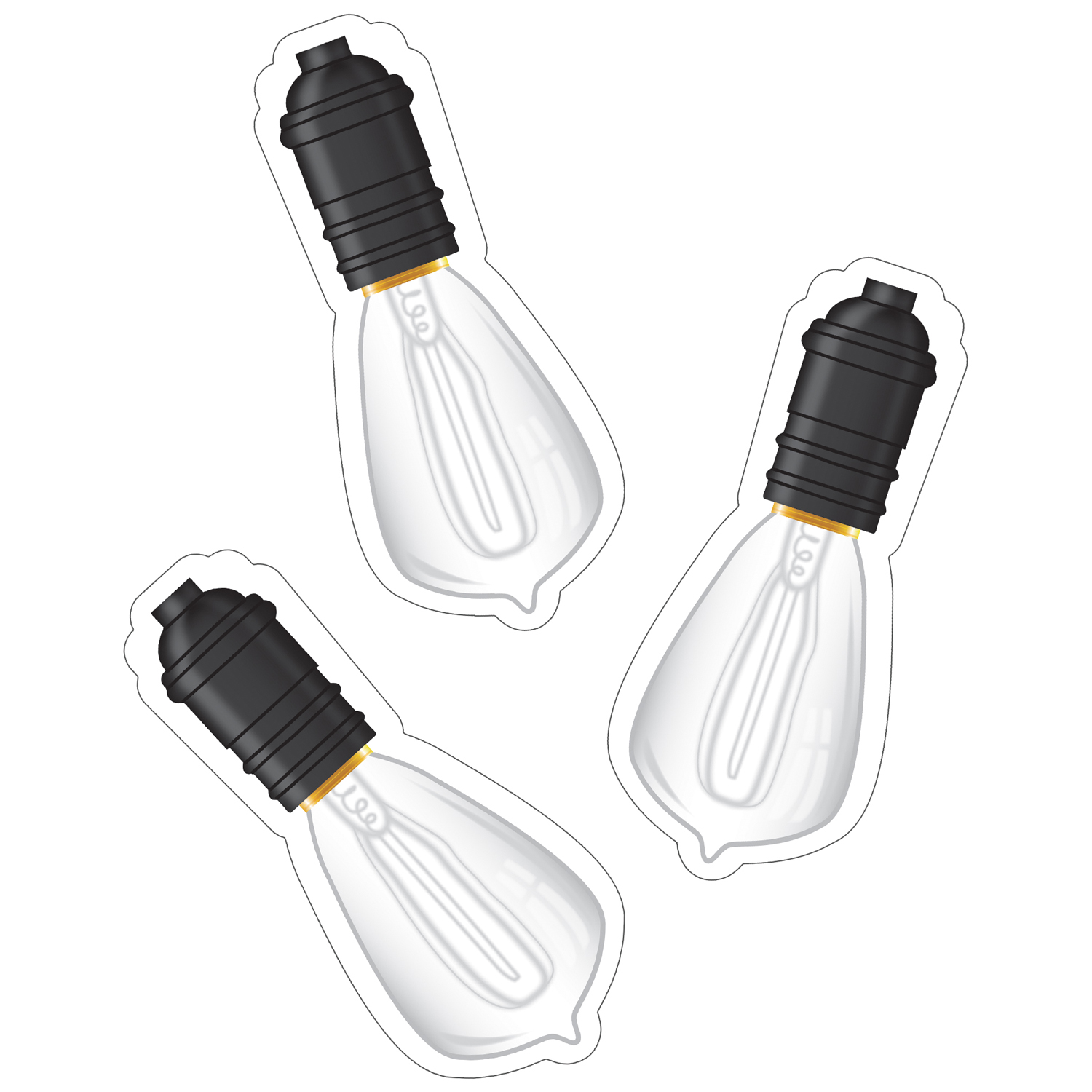 Industrial Cafe Vintage Light Bulb Cut-Outs, Pack of 36