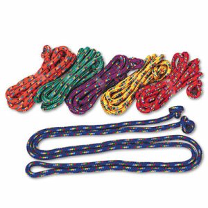 Braided Nylon Jump Rope, Assorted Colors, 8' Length, Pack of 6