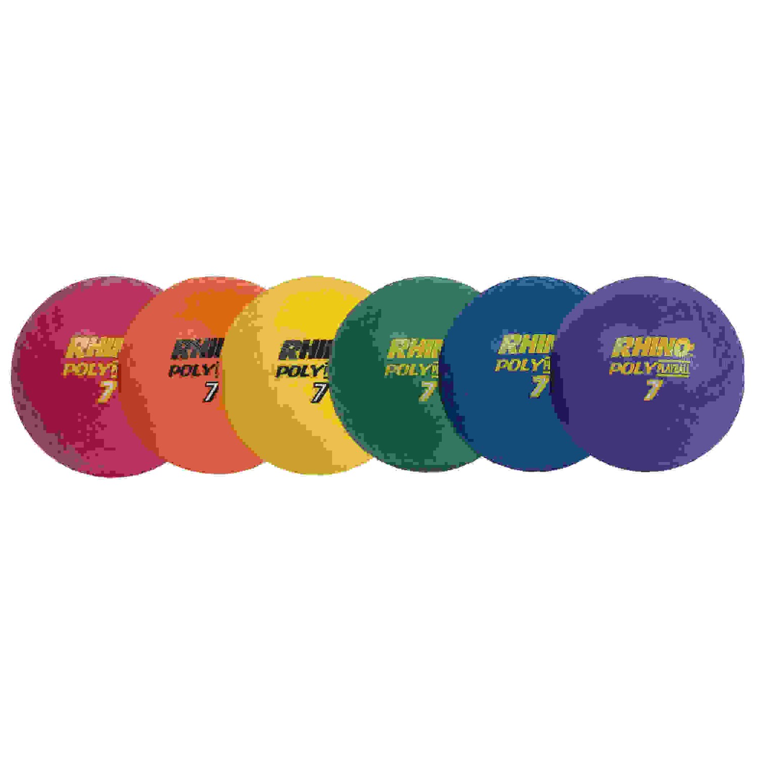 Rhino Poly 7" Playground Ball Set, Assorted Colors, Set of 6