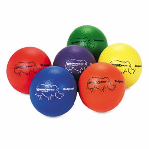 Rhino Skin 6-Inch Low Bounce Dodgeball Set, Assorted Colors, Set of 6
