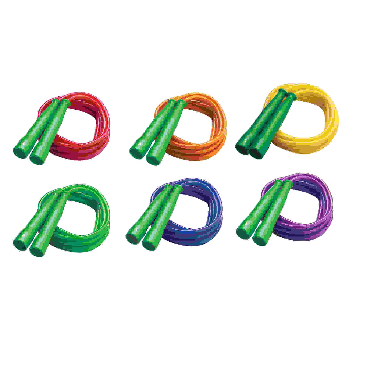 Licorice Speed Jump Rope, 10' with Green Handles, Pack of 6