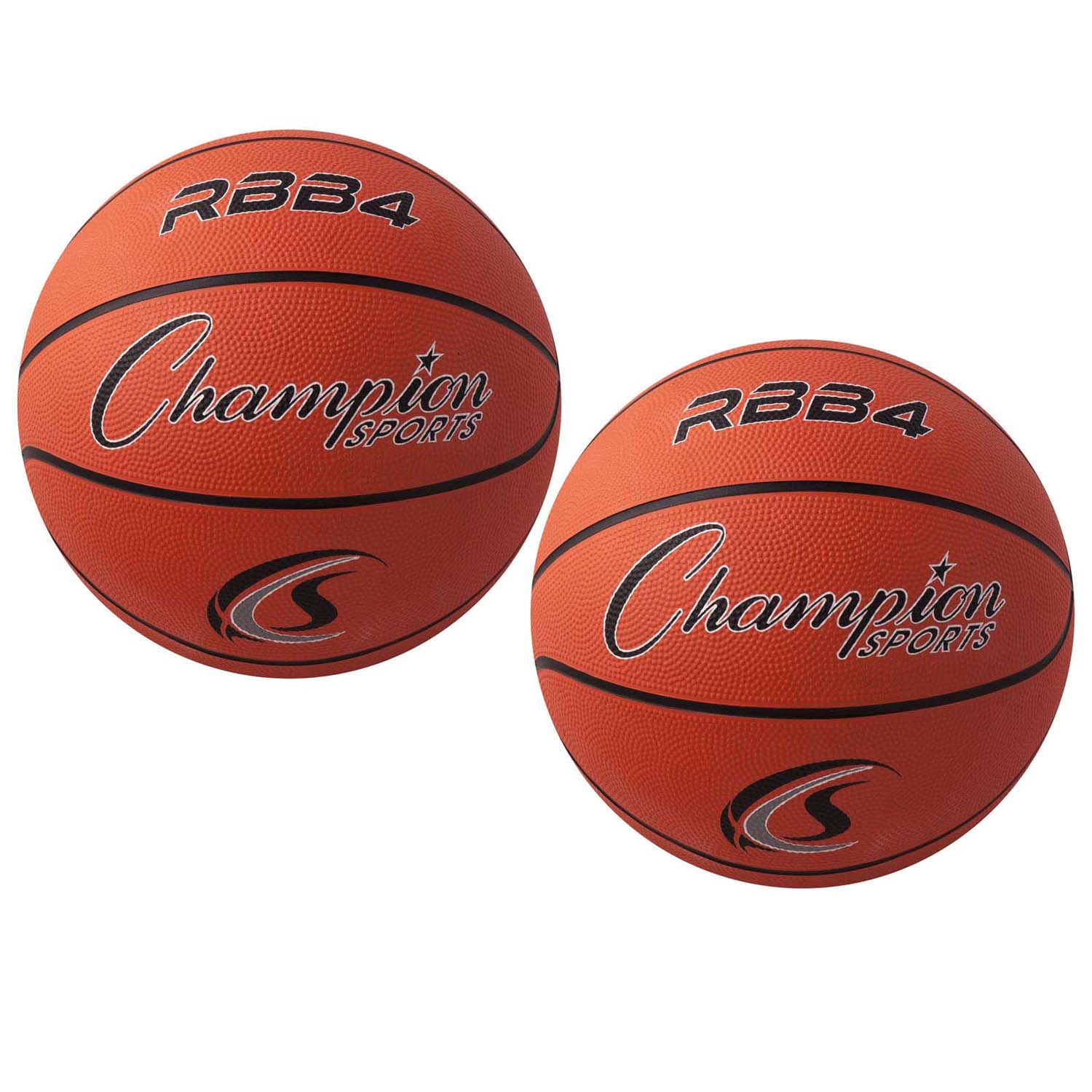 Intermediate Rubber Basketball, Size 6, Orange, Pack of 2