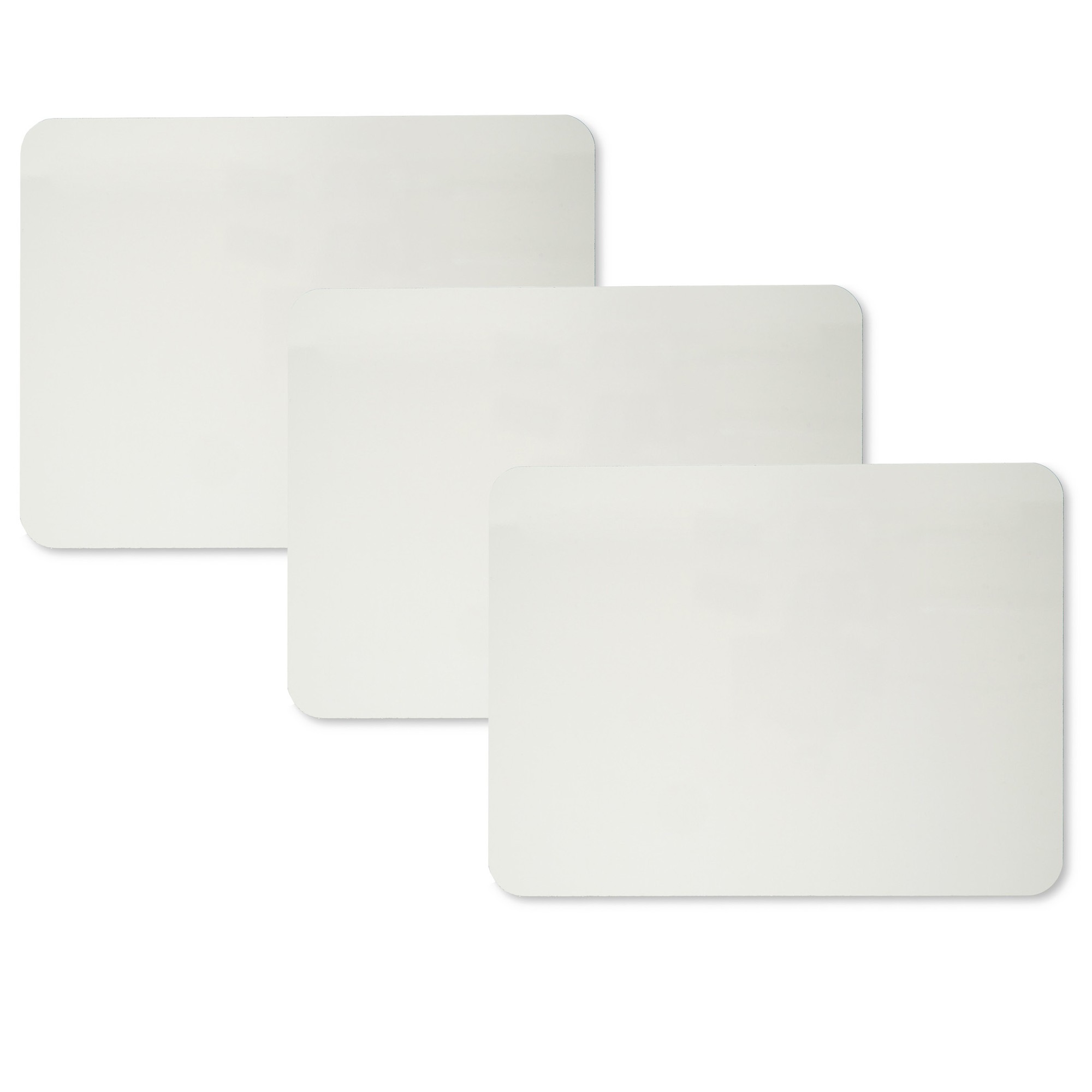 Magnetic Dry Erase Board, Two Sided, Plain/Plain, 9" x 12", Pack of 3
