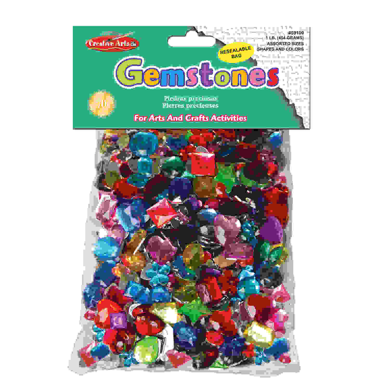 Creative Arts Gemstones Assorted Styles and Colors, 1 Pound Bag