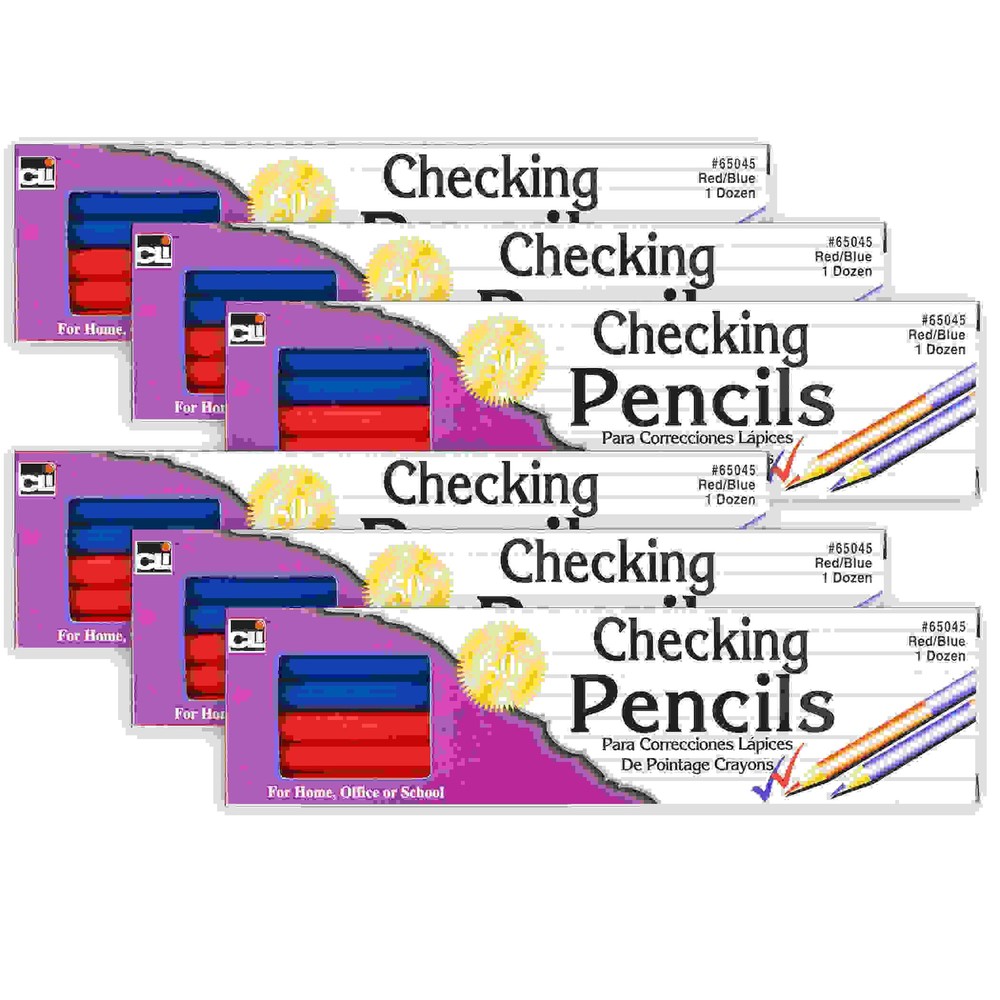 Combination Checking Pencils, Red/Blue, 12 Per Box, 6 Boxes