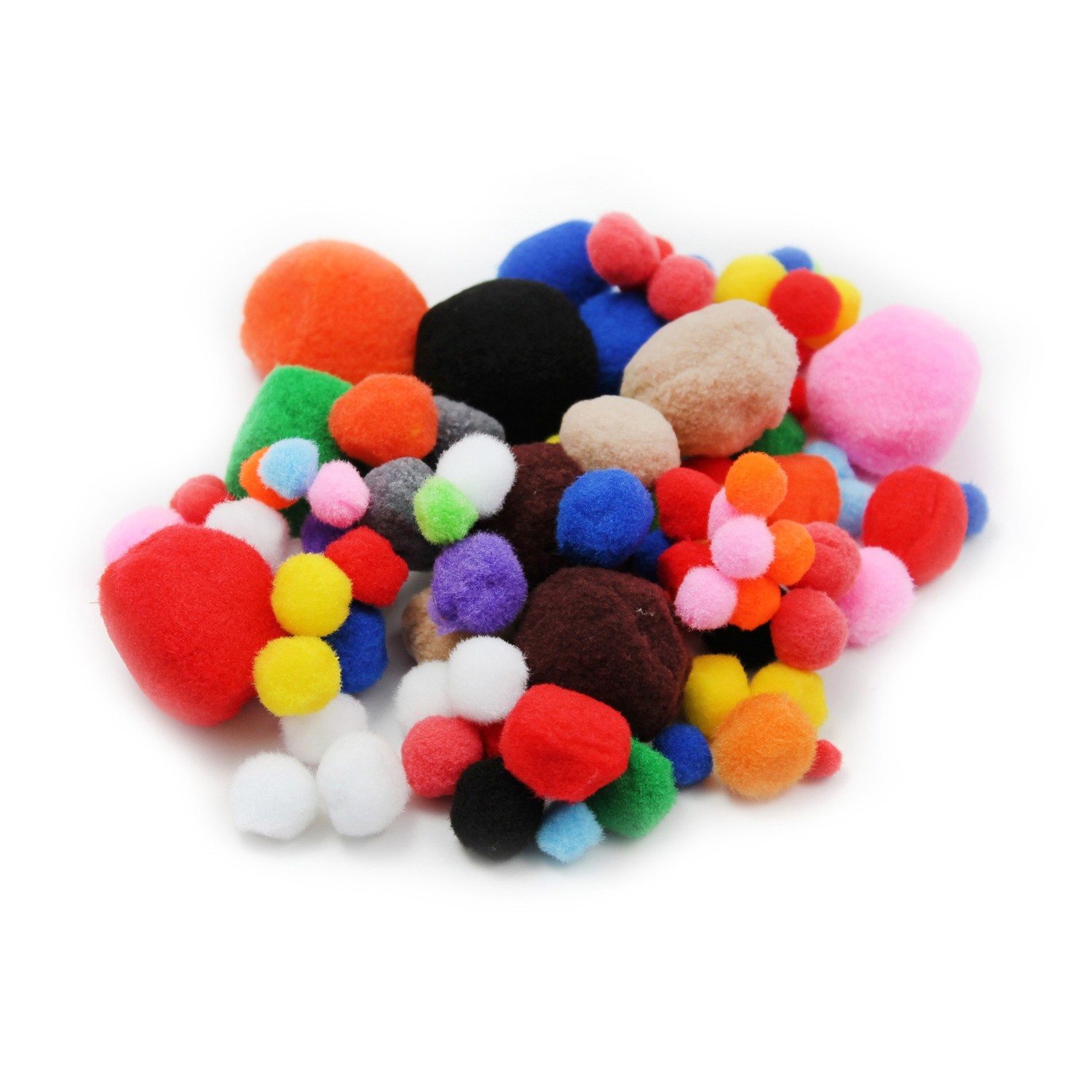 Creative Arts Pom-Poms, Assorted Sizes/Colors, Bag of 100